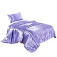 thumbnail image 2 of Funda de edredón Funda nórdica de seda artificial Cremallera Funda de almohada para dormir Juego de cama, Doble, 168x229cm, Morado sidaley HA003632-13, 2 of 7