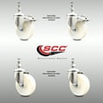 thumbnail image 2 of 4 Inch 316SS Nylon Wheel Swivel 10mm Threaded Stem Caster Set 2 Lock Brake, 2 of 2