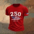 thumbnail image 2 of WEIWEN Patriotic Shirts for Men American 250 Anniversary Shirt 1776-2026 250th Anniversary USA T Shirts for Man Fashion Clothing Red, XXL, 2 of 3