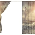 thumbnail image 4 of Floral Lighthouse On The Sea Semi Sheer Curtains Window Voile Drapes Panels Treatment-55x84in for Living Room Bedroom Kids Room, 2 Pieces, 4 of 4