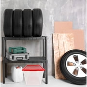 SimplyKleen 14.5-Gallon Reusable Stacking Plastic Storage Containers with Lids, Red/Clear (Pack of 4)