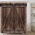 thumbnail image 6 of Rustic Wooden Barn Door Shower Curtain for Bathroom Western Country Vintage Rural Farm House Door Fabric Bath Curtains, 6 of 6