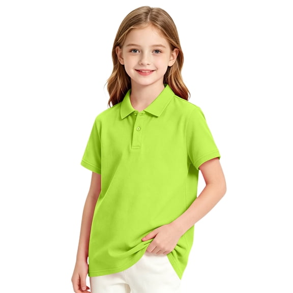 Abcomgle Boys Polo Shirts Size 10-12 Short Sleeve Pique Polo Shirts Button Closure Solid Color School Uniform Breathable Collared Golf Shirts for Kid