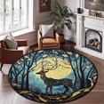 thumbnail image 2 of Round Area Rug, Deer2 Nature Pattern Non-Slip Floor Mat, Soft Washable Carpet for Living Room Bedroom Decor 24 Inch, 2 of 6