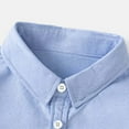 thumbnail image 5 of Tfken Tops For Boys Long Sleeve Solid Color Cottonblend Shirts Collared Comfortable Comfortable Light Blue Blouse Size 3-4 Years, 5 of 7