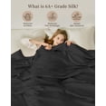 thumbnail image 4 of THXSILK Luxury Mulberry Silk Blanket, 100% Natural Long Strand Silk Filled Comforter, Silk Duvet for Spring Summer Fall & Winter Blanket, All Seasons, Queen Size(87"x90"), Black, 4 of 9