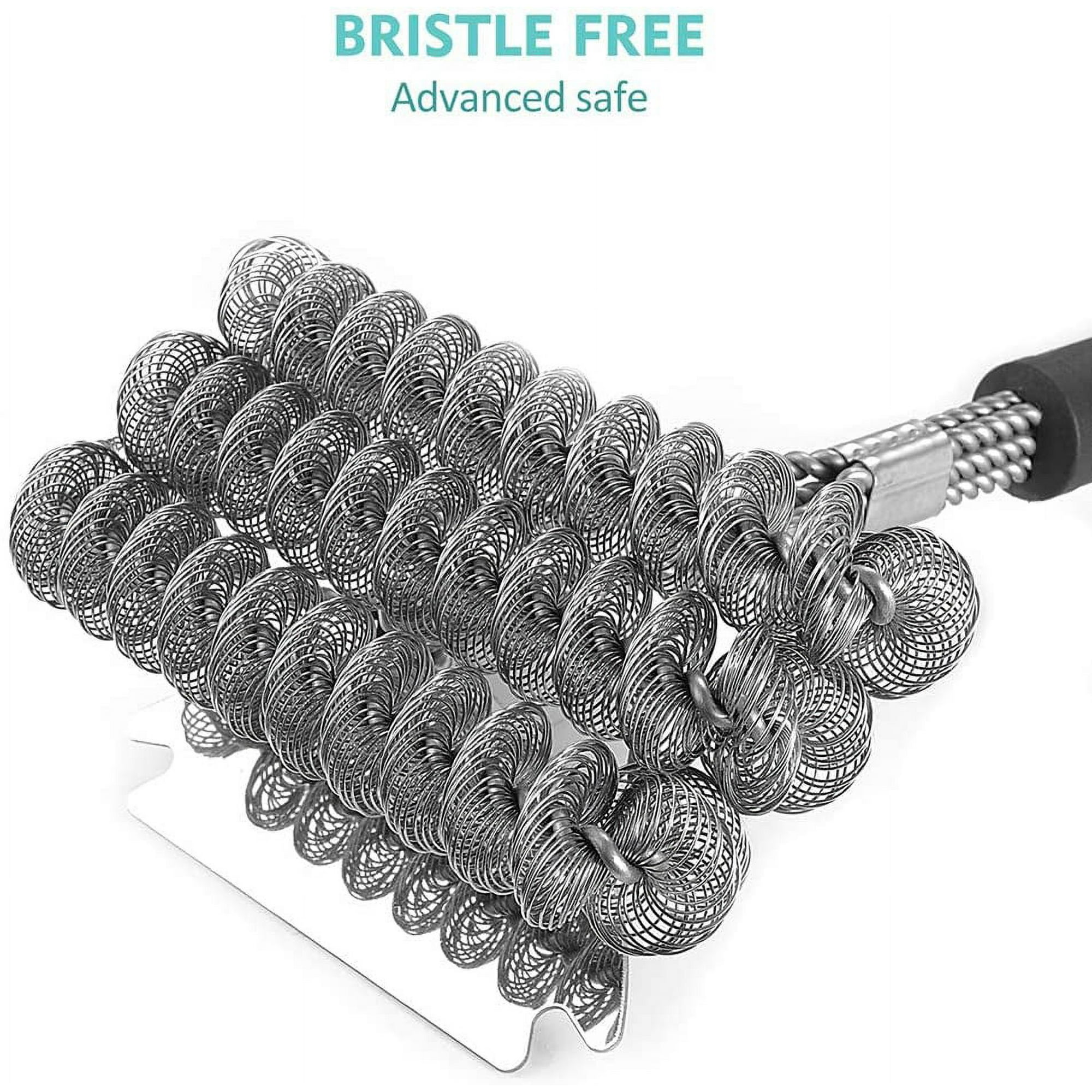 Brosse à Barbecue Inox 16,5 Pouces Avec Grattoir – Manche Long, Pour Grille Extérieur