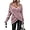 Dusty Pink, variant on Womens Casual V Neck Long Sleeve Sweaters Cross Wrap Front Cable Knit Pullover Sweater Jumper Tops
