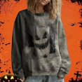 thumbnail image 2 of NMMUED Halloween Pumpkin Sweatshirt Pumpkin Sweatshirt Graphic Sweatshirts for Women Halloween Gifts Spooky Season Halloween Shirts Dark Gray L, 2 of 6