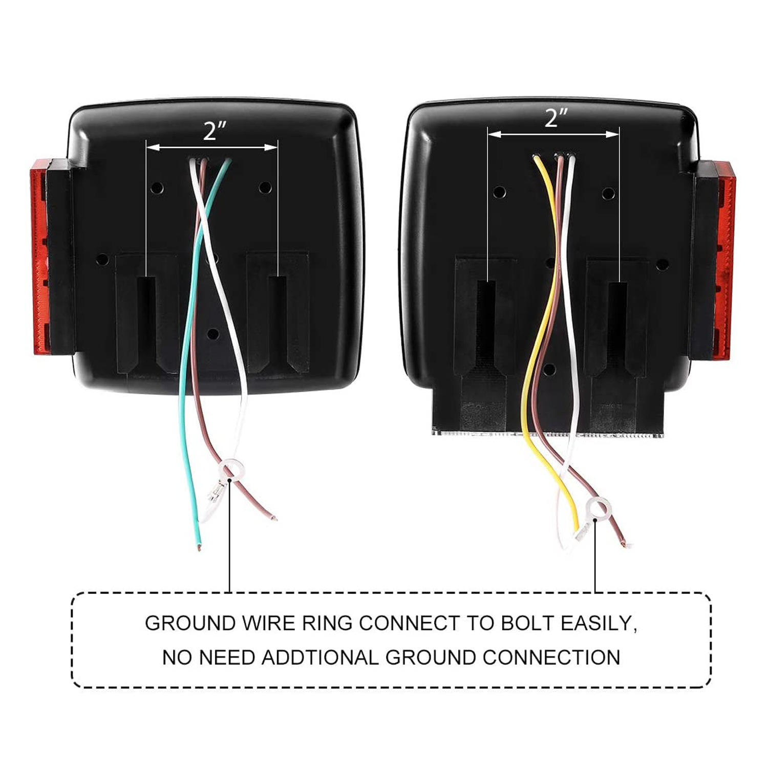 CZC AUTO LED Submersible Trailer Light Kit Dot Certified fits Boat for Under 80 Inch Trailer 12V