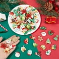 thumbnail image 3 of 80Pcs 20 Styles Christmas Cabochons Holiday Resin Charms Bulk Assorted Flatback Cartoon Green Red Winter Xmas Snowman Tree Socks Santa Claus Cabochon DIY, 3 of 5