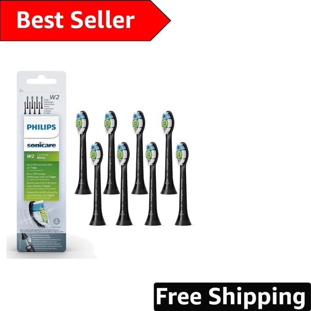 Sonicare W2 Optimal White Toothbrush Heads - Pack of 8 for Soft, Effective Clean