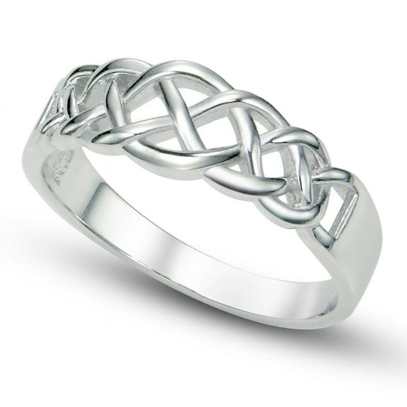 Sz 7 Sterling 925 Silver Celtic Knot Band Ring