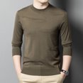 thumbnail image 2 of Suéter de punto de cuello redondo para hombre, otoño e invierno, nueva camisa de fondo, jersey fino de color liso para ocio, lana de alta gama, 2 of 5