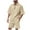 Khaki, variant on Mens 2 Piece Summer Outfits Classy Casual Half Zipper Collared Golf Shirt and Shorts Set Stretch 3/4 Sleeve Suit