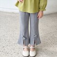 thumbnail image 2 of WXFAZCVU Baby Girl Pants Ribbed Knit Flared Trousers Slim Teen Trendy Cute Bell Bottoms Size 2-3 Years, 2 of 4