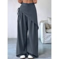 thumbnail image 6 of Women Wide Leg Baggy Flowy High Waisted Pants Loose Fit Casual Cozy Cute Y2k Trousers Gray XL, 6 of 9