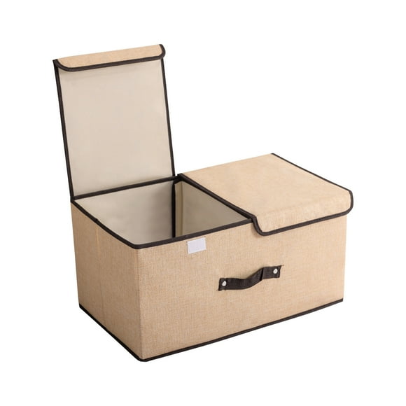 Boîte de Rangement à Double Couvercle en Coton et Lin, Pliable, Grand Rangement, Tri des Débris, Boîte de Rangement pour sous-Vêtements Couverte