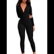 thumbnail image 3 of Mono Ajustado de Larga Acanalado con Cremallera Frontal para Mujer Negro XXL, 3 of 6