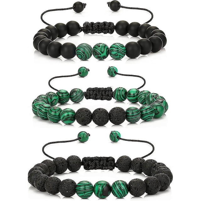 Pulsera De Cuentas Para Heilwiy Hombres Mujeres Lava Rock Stone Ansiedad Aceite Esencial Volcánico Regalo Ajustable