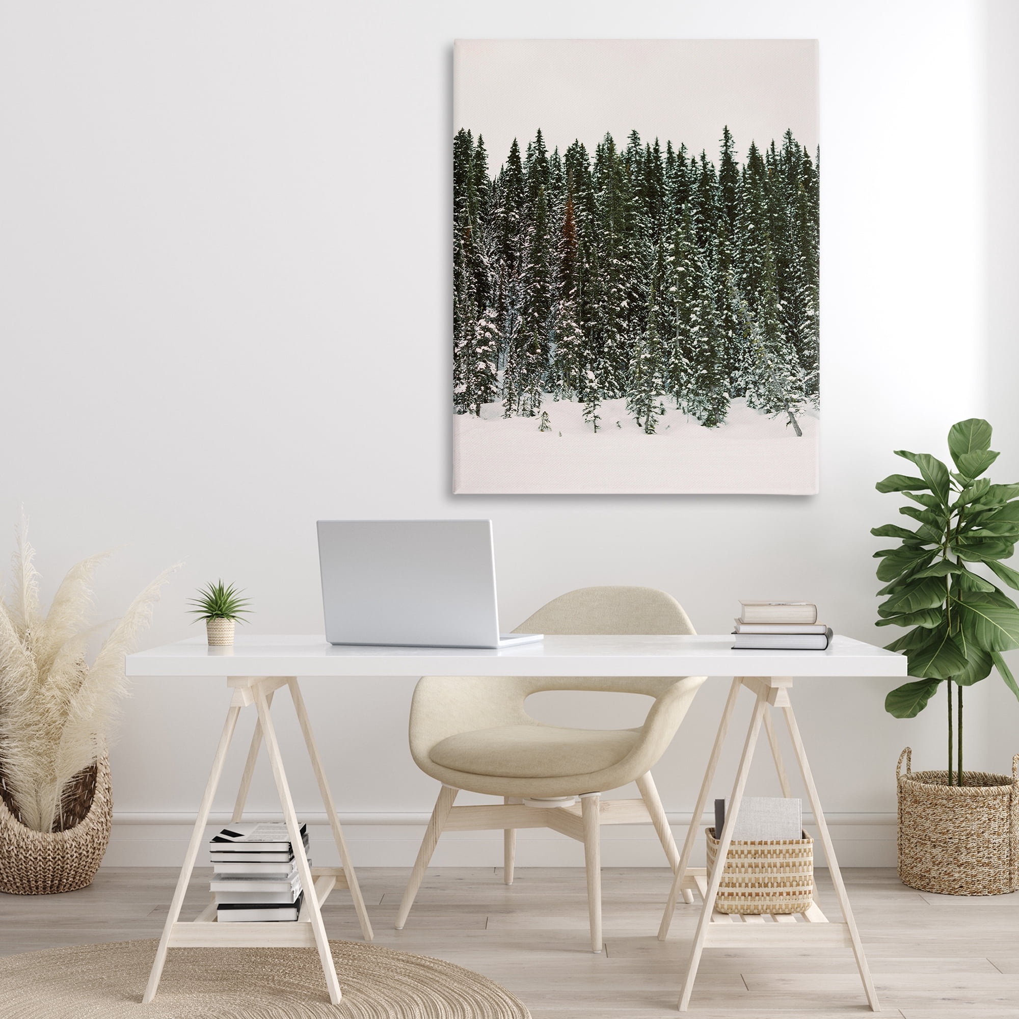 Stupell Industries Winter Forest Grove Landscape Photography Gallery Wrapped Canvas Art Print Wall Art, 36 x 48
