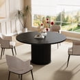 thumbnail image 6 of Finmind Round Dining Table for 4-6 People, 47.24-inch Circle Wood Kitchen Table with Sturdy Fluted Metal Base, Modern Dining Room Furniture, Black, 6 of 8