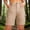 Khaki, variant on Women Summer Shorts Botton High Waisted Straight Leg Casual Going Out Short with Pockets