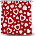 thumbnail image 2 of Valentine''s Day Shower Curtain Romantic Red Heart Sweet Love Sweetheart Wedding Lover Modern Bath Curtain with Hooks, 2 of 6
