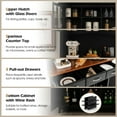 thumbnail image 6 of Gymax Buffet And Hutch Kitchen Storage Cabinet Cupboard w/ Wine Rack & Drawers Black, 6 of 10