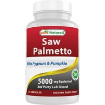Best Naturals Saw Palmetto 10:1 Extract Prostate Supplements for Men - 120 Capsules - Made with Pygeum Bark 4:1 Extract & Pumpkin Seed Powder