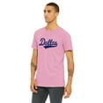 thumbnail image 2 of Daxton Adult Unisex Tshirt Dallas Script with Texas Vertical on the Back, Pink Navy, S, 2 of 3