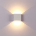 thumbnail image 3 of Accesorios de iluminación de pared modernos de plástico blanco, lámpara de pared arriba y abajo para interiores y exteriores para pasillos de pasillo de sala de estar, dormitorio, blanco cál, 3 of 5