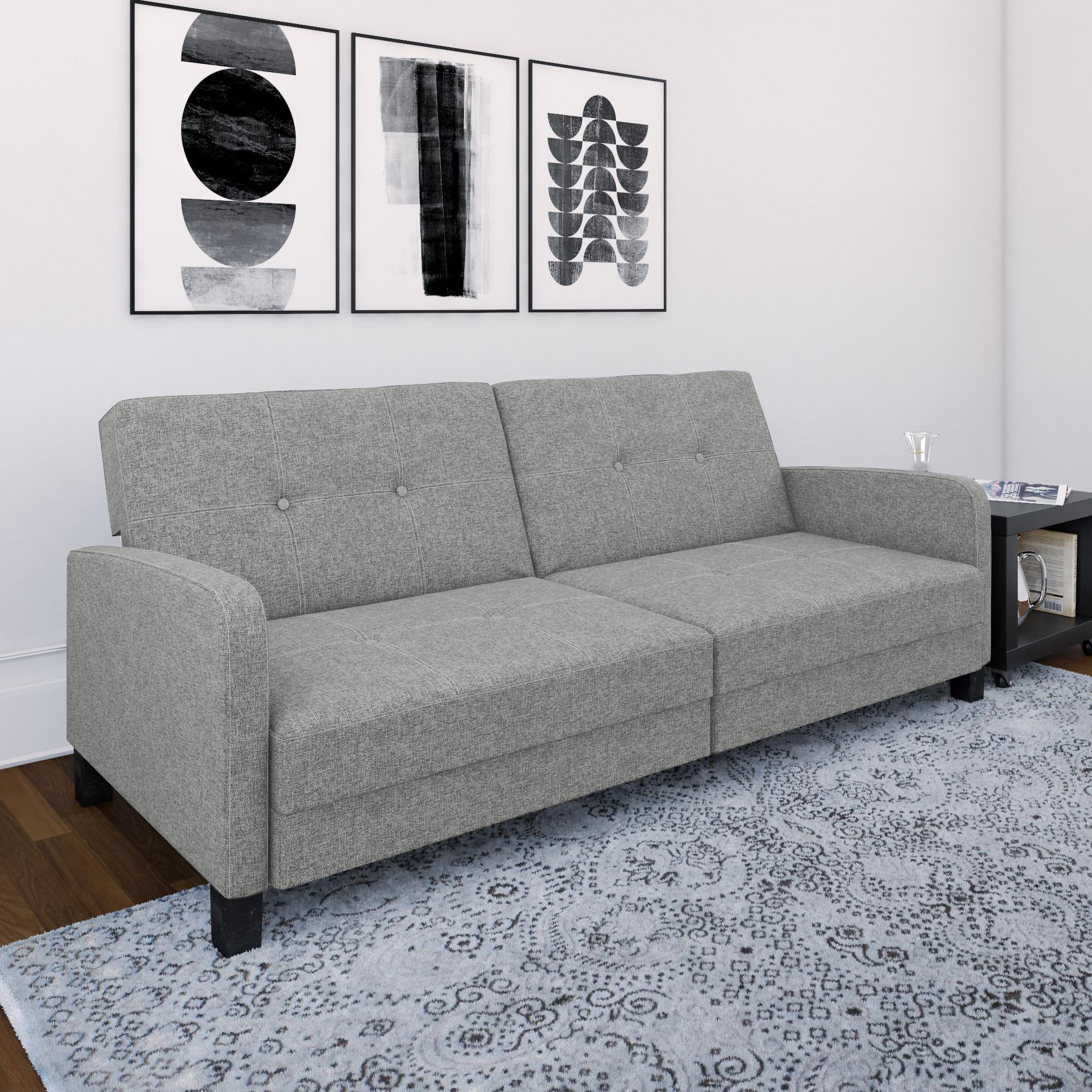 DHP Convertible Futon, Gray Linen