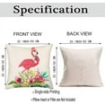 thumbnail image 5 of Christmas Farmhouse Pillow Cover Flamingos Wear Santa Hats Decorative Home Cushion Cover Cotton Linen 20x20 Inch Flowers Outdoor Decor for Sofa Couch Pillowcase (Winter Flamingo), 5 of 6