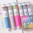 thumbnail image 3 of Multi-Color Ballpoint Pens, 3 Pack 30 Colors in 1, Soft Grip Pen with 0.8mm Tip for Writing Drawing Journaling s Artists(Multicolor), 3 of 6
