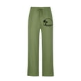 thumbnail image 4 of Aimik Hanes Men's Cotton Linen Pants Casual Elastic Waist Drawstring Pants Straight Leg Yoga Pants Lightweight Summer Beach Pants-Green XL, 4 of 4