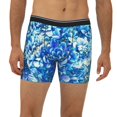 thumbnail image 2 of Salouo Vibrant Blue Floral Pattern Men's Boxer Briefs, Soft & Breathable Underwear Elastic Waistband Briefs for Men,1-Pack, 2 of 7