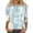 Light Blue #225, variant on Easter Tshirt for Ladies Eggs 3/4 Sleeve Spring Shirt Bunny Cute Plus Size Tops Funny Trendy Crew Neck Tees White L