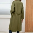 thumbnail image 4 of Niaviben Suede Jacket Women's Long Trench Coat Lapel Coat Women Shirts Casual Women Jackets Womens Jackets Casual Women's Jacket Army Green L, 4 of 8