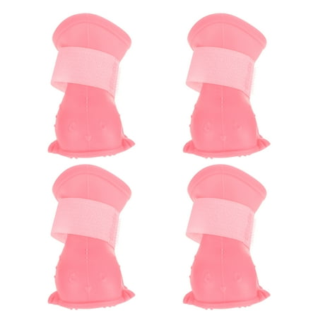 unbranded 4 Pcs Dog Raincoat Boots Waterproof Shoes Creative Pet Shoes 9X7X4CM Pink