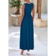 thumbnail image 2 of Vestido largo PRETTYGARDEN 2025 sin mangas con volantes en forma de sirena para mujer, 2 of 8
