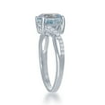 thumbnail image 2 of Daily Delight TheJewelryHut Designer Sterling Silver Small Square Blue Topaz with White Topaz on Side Ring, 2 of 2