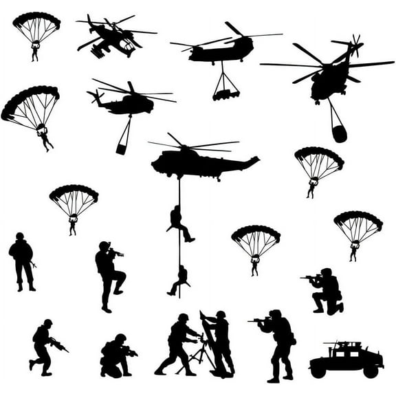 Game Legion Army Wall Stickers Flight Solider Wall Decor Removable Art Vinyl Door Decal Wallpaper for Boys Room Decoration Decorations Wall Sticker Vinyl Transfer