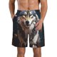 thumbnail image 1 of Fotbe Oil Painting Tribal Wolf Trajes de Baño Estampados para Hombre, Shorts de Verano de Secado Rápido, Ropa de Playa, Bañadores-Medium, 1 of 6