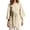 Beige, variant on Women's Solid Color 3/4 Sleeve Tee, Tie Waist Belted Casual Polyester Blouse for Vacation & Work Office Wear, 1PC, XS-L