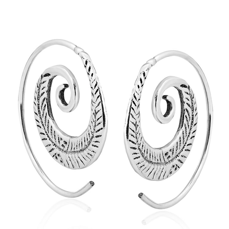 Feather Slide Hoop Earrings Feather Slide Hoop Earrings