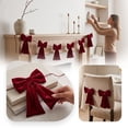 thumbnail image 2 of 2026 Velvet Bow Garland Bunting, Pre-Assembled Long Tail Bow String Banner, Christmas Indoor Hanging Decor for Fireplace, Wall, Window & Holiday Party, 2 of 7