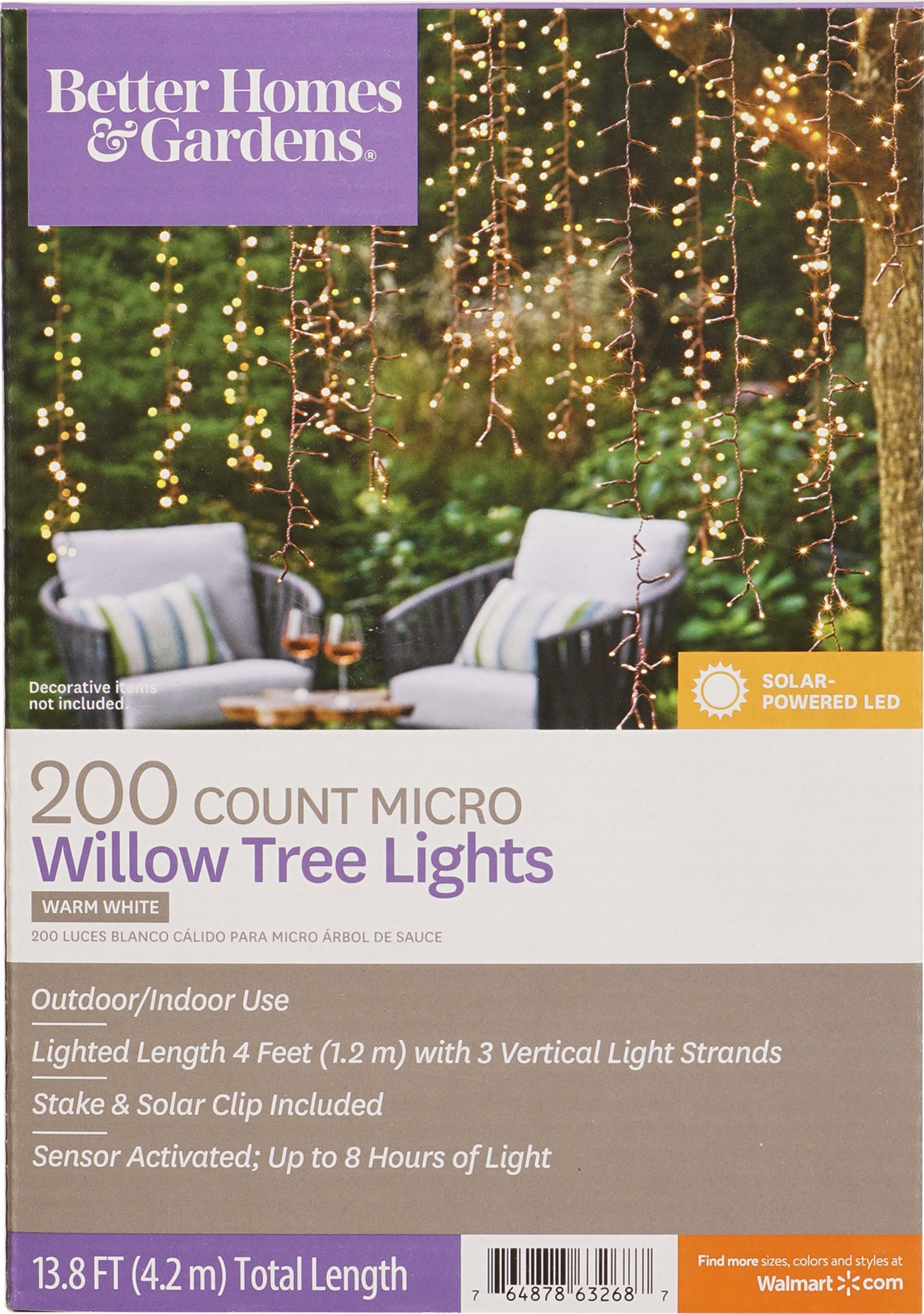 GardenKraft 13830 Willow Leaves String Lights Green