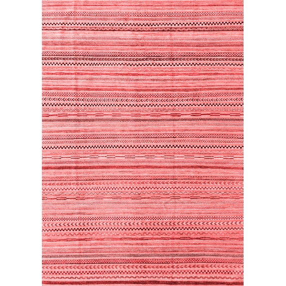 Ahgly Company Machine Washable Indoor Rectangle Abstract Red Modern Area Rugs, 2' x 3'