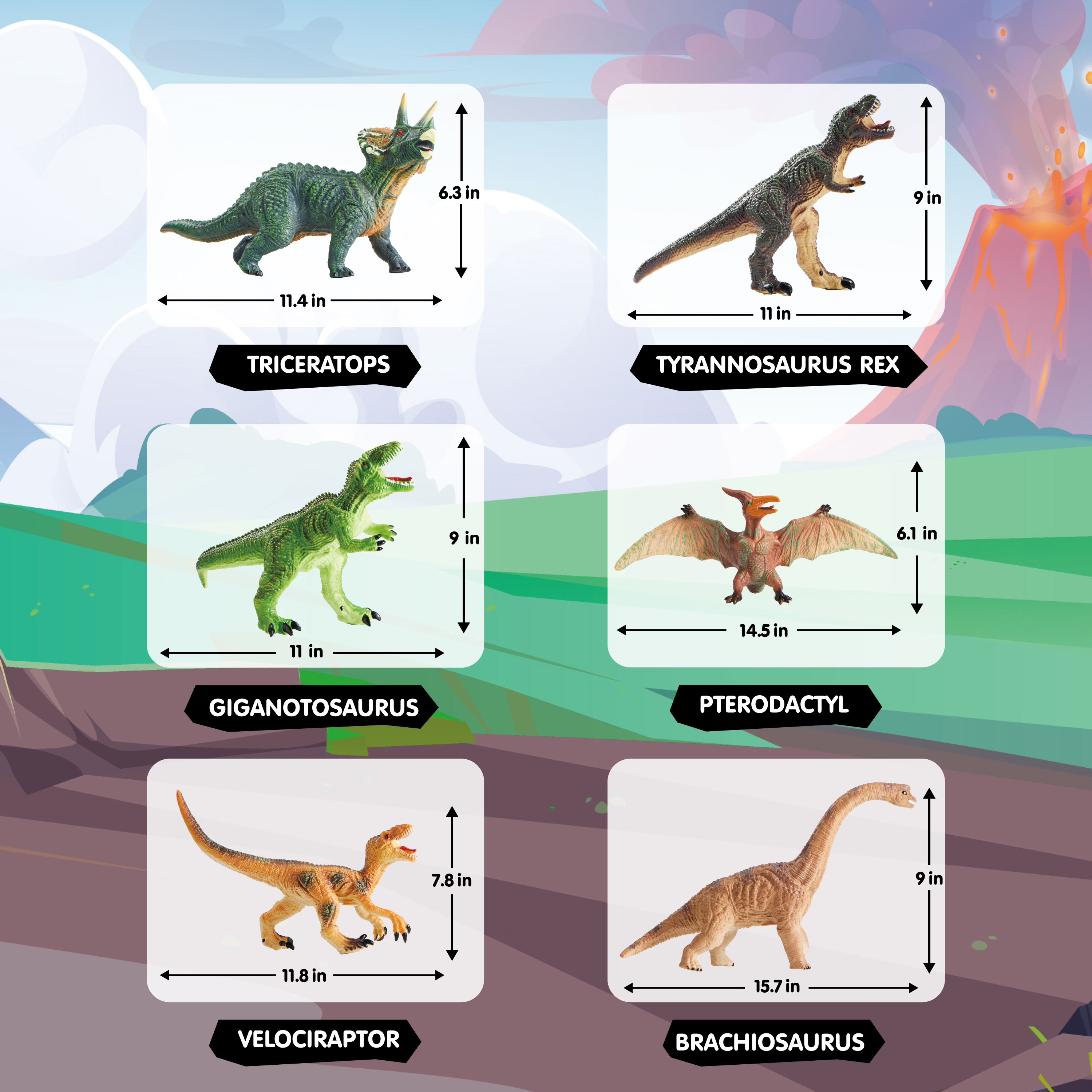 Joyfy 6-Piece Jumbo Dinosaur Figures with Educational Book photo 7